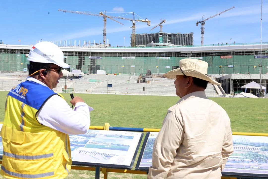 Menteri Pertahanan Prabowo Subianto meninjau lapangan upacara di IKN Nusantara, Senin, 18 Maret 2024. FOTO: HUMAS KEMENTERIAN PERTAHANAN