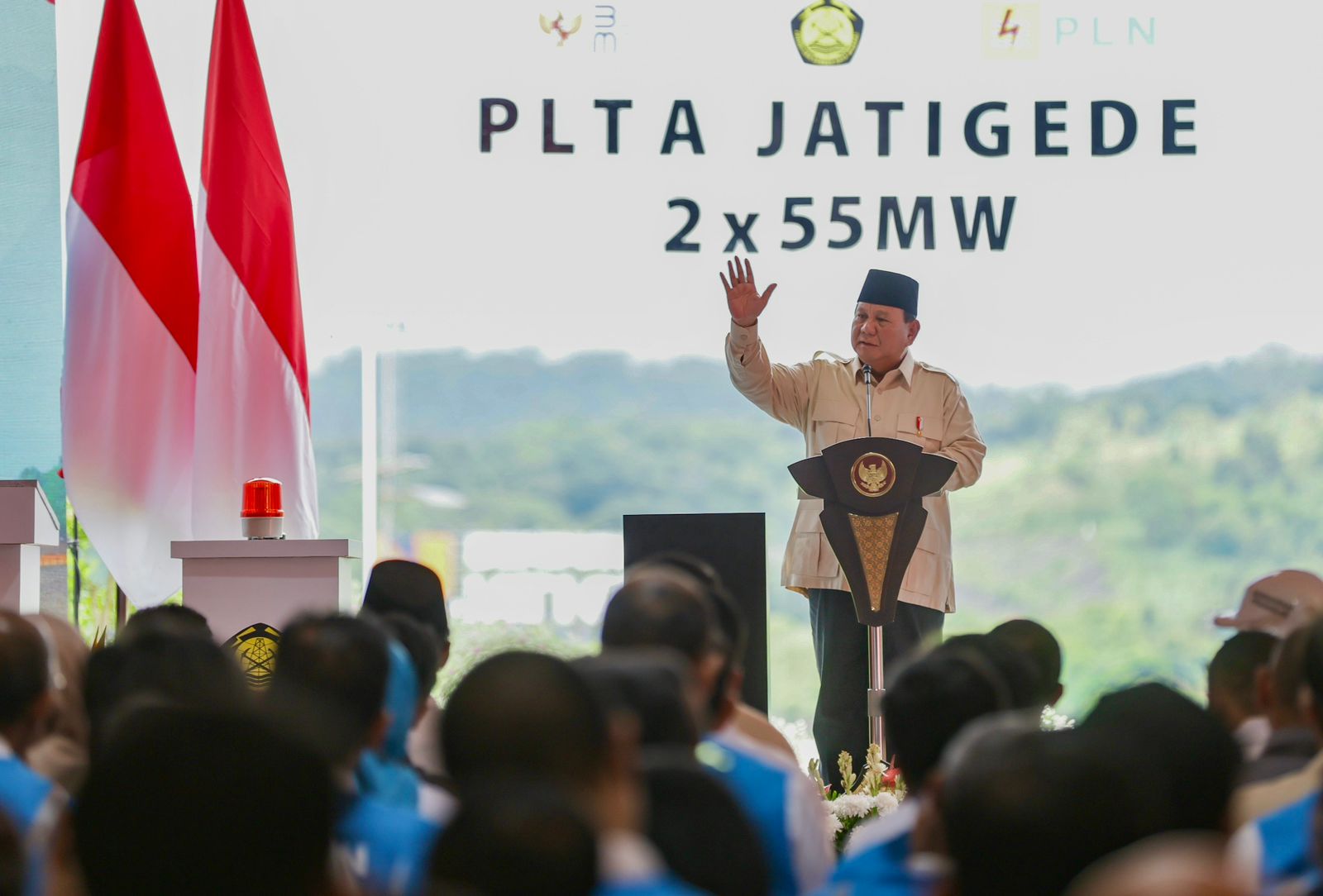 Dalam sambutannya, Presiden Prabowo mengungkapkan kebanggaannya atas diresmikan 37 proyek ketenagalistrikan. FOTO; ISTIMEWA. 