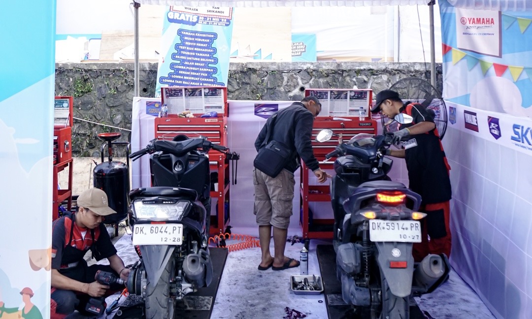Promo servis sepeda motor, khusus selama acara Grebek Pasar Rame Yamaha. FOTO; ISTIMEWA. 