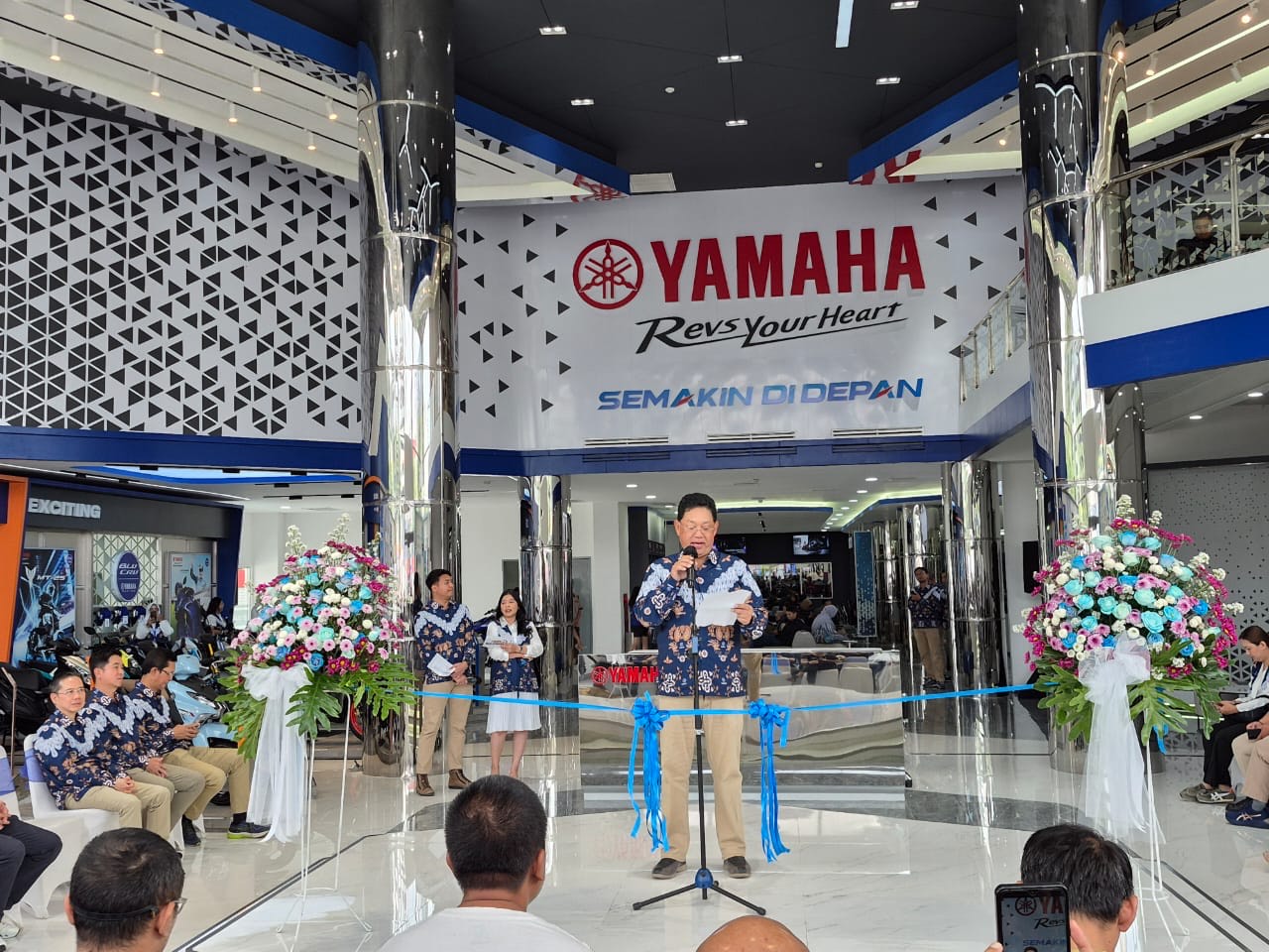 Takeshita Naotaka, Vice President Director PT YIMM, dalam peluncuran Yamaha Flagship Shop Semarang. FOTO; ISTIMEWA. 