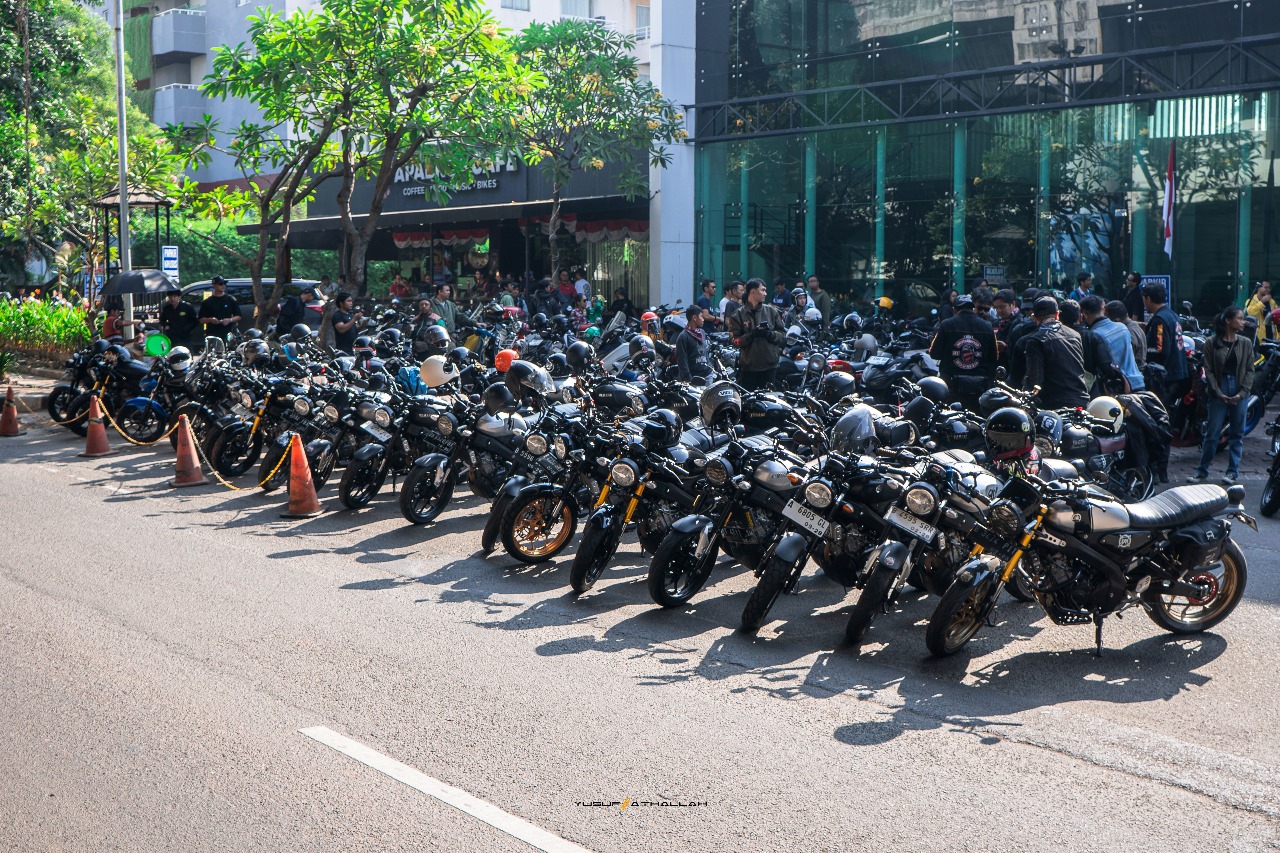 Pada acara XSR 155 Riders Union X Parjo, para penikmat ubahan motor sport heritage ini berkumpul untuk mengeksplorasi perkembangan custom XSR 155 serta mengikuti agenda acara lainnya. FOTO; ISTIMEWA. 