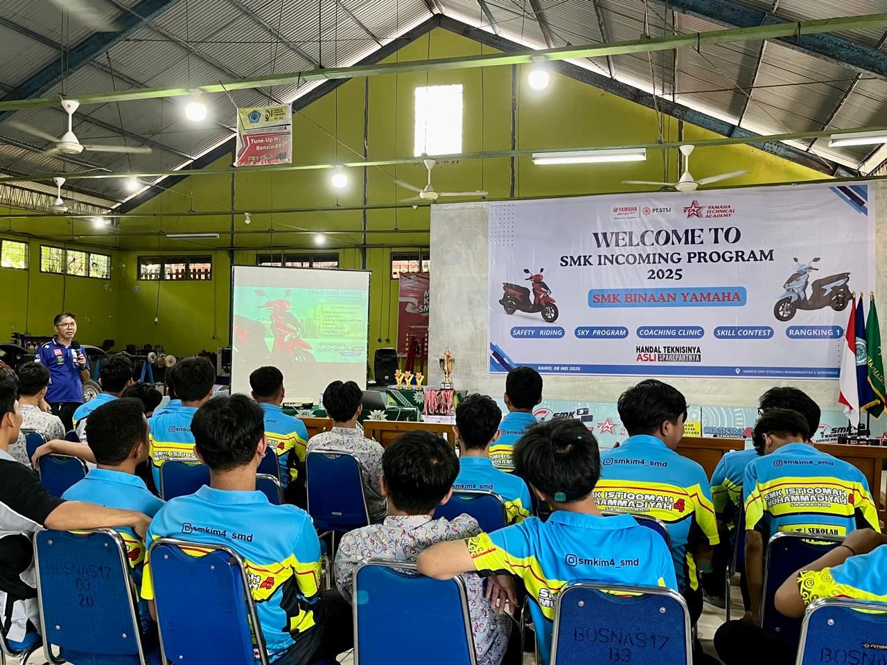 SMK Istiqomah Muhammadiyah 4 Samarinda ditunjuk sebagai tuan rumah karena merupakan SMK binaan unggulan Yamaha dengan status kelas A. FOTO; ISTIMEWA.